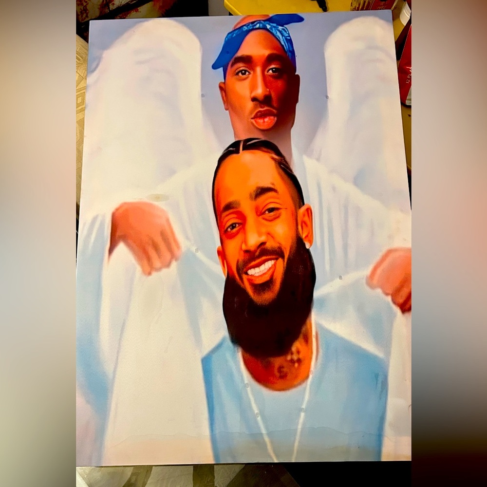 2pac Nipsy Hustle Angel Canvas Painting
